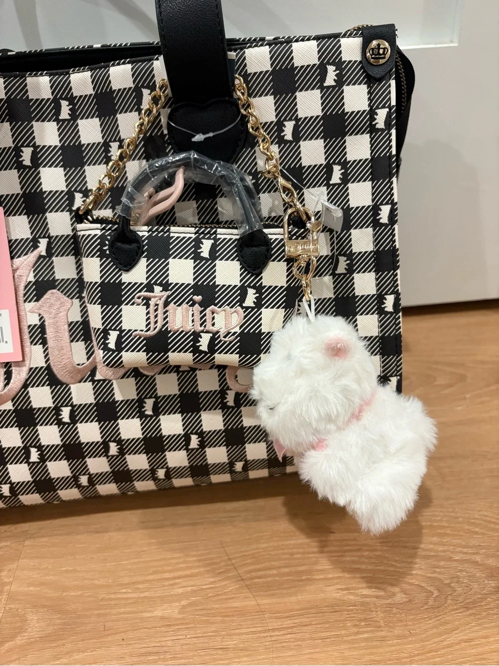 Juicy Couture Study in Style Black & White Scottie Tote